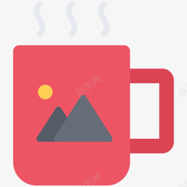 咖啡杯品牌6扁平图标图标