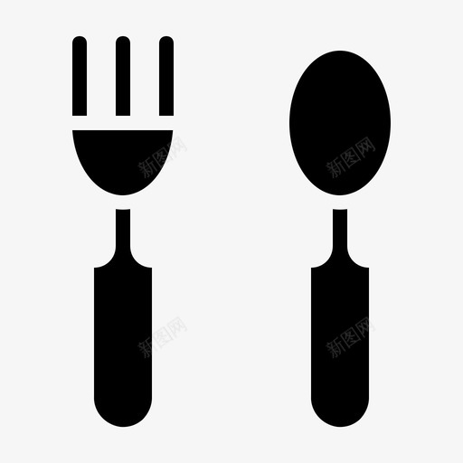 厨房用具炊具叉子图标svg_新图网 https://ixintu.com 勺子 厨房用具 叉子 炊具