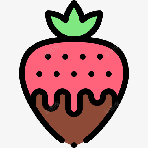 草莓甜点和糖果6线性颜色图标svg_新图网 https://ixintu.com 甜点 糖果 线性 草莓 颜色