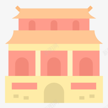 中国庙宇中国76号平坦图标图标