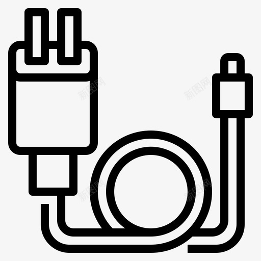 充电器男士旅行包装2线性图标svg_新图网 https://ixintu.com 充电器 包装 旅行 旅行包 男士 线性