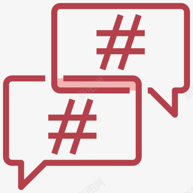 Hashtag影响者营销红色其他图标图标