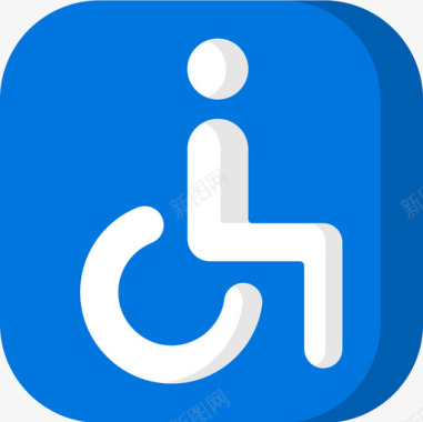 轮椅信号和禁令5扁平图标图标