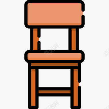 椅子家居用品15线性颜色图标图标