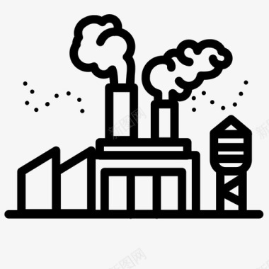 工厂空气污染工业图标图标