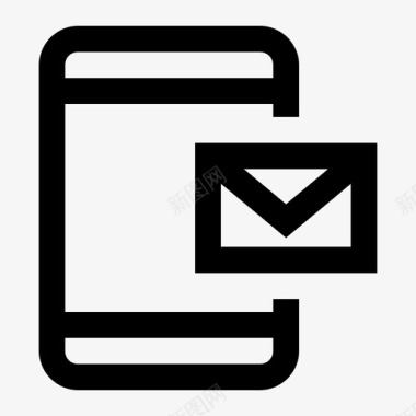 移动电子邮件消息接收图标图标