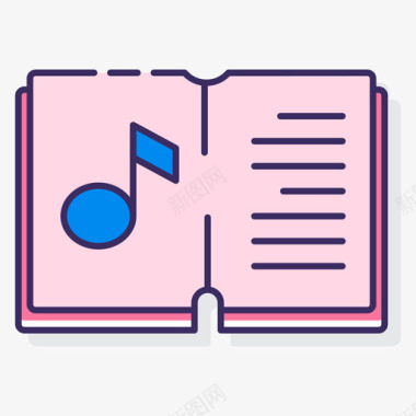 音乐书音乐120线性颜色图标图标