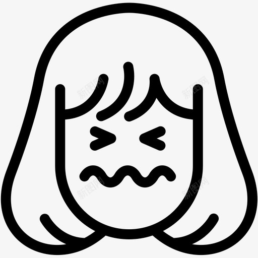困惑表情情感图标svg_新图网 https://ixintu.com 6个 困惑 女人 情感 感觉 表情