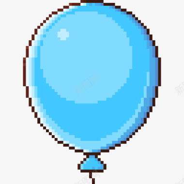 气球生日像素线颜色图标图标
