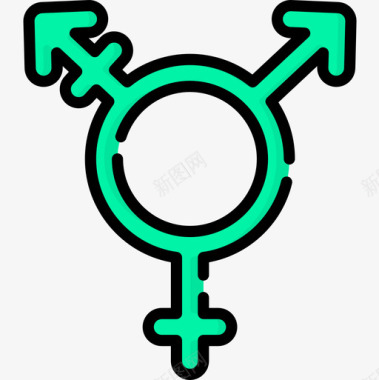 变性性别认同1线性颜色图标图标