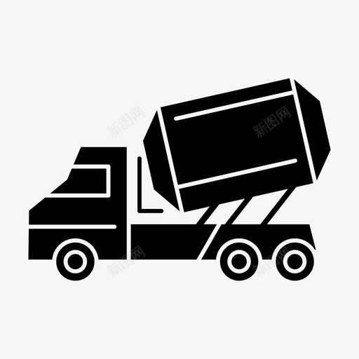 卡车水泥建筑图标svg_新图网 https://ixintu.com 卡车 压路机 建筑 水泥 车辆