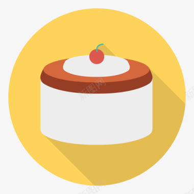 蛋糕食品和饮料30圆形图标图标
