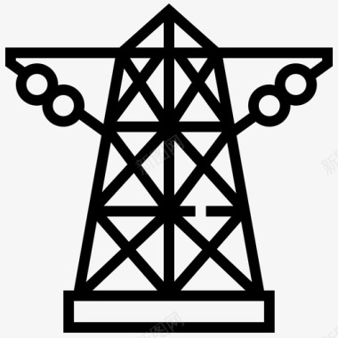 电力塔电力输电图标图标