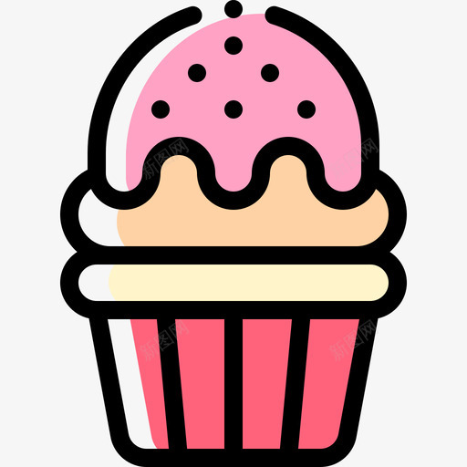 纸杯蛋糕甜点和糖果7颜色省略图标svg_新图网 https://ixintu.com 甜点 省略 糖果 纸杯 蛋糕 颜色