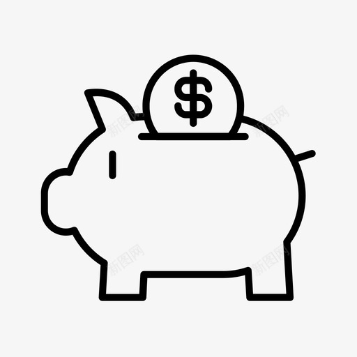储蓄罐现金节约图标svg_新图网 https://ixintu.com 储蓄罐 商务网站 收入 现金 电子 节约