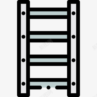 梯子紧急情况22线性颜色图标图标