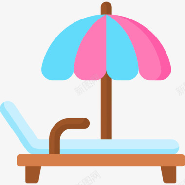 折叠椅暑假34扁平图标图标