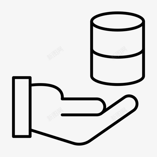 数据库护理手图标svg_新图网 https://ixintu.com 保护 图标 托管 护理 数据库 服务器 细线 网络