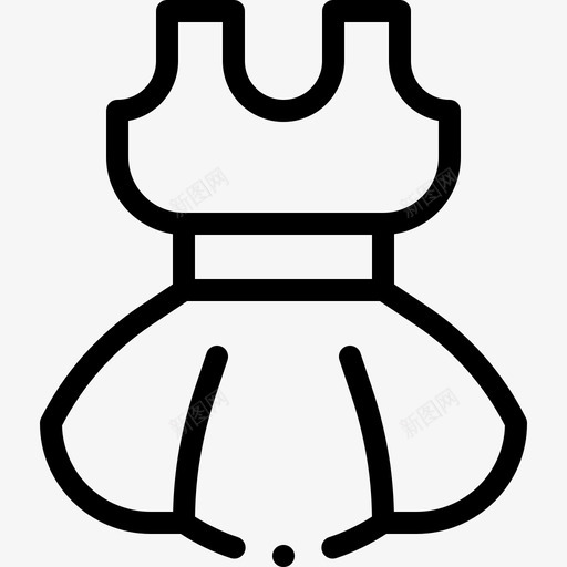 连衣裙夏装8直线型图标svg_新图网 https://ixintu.com 夏装 直线 线型 连衣裙
