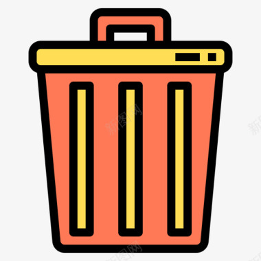 垃圾桶办公文具20线性颜色图标图标