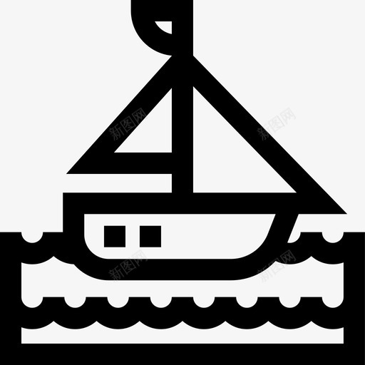 帆船景观60直线图标svg_新图网 https://ixintu.com 帆船 景观 直线