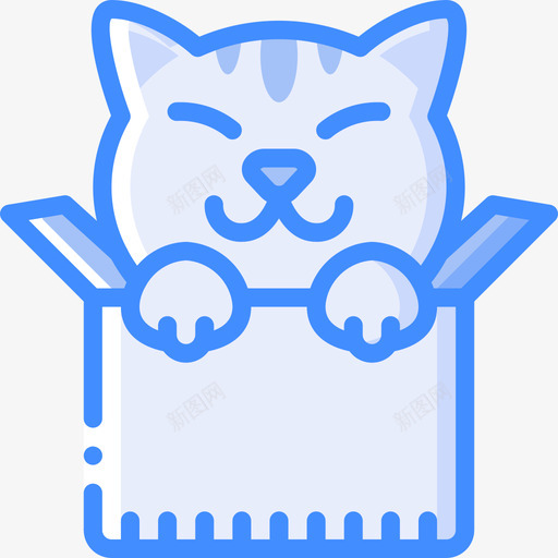 盒子猫化身2蓝色图标svg_新图网 https://ixintu.com 化身 盒子 蓝色