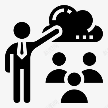 客户服务云服务15字形图标图标