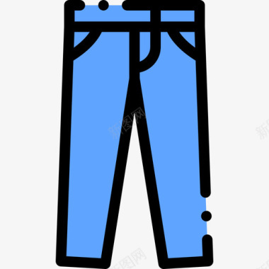 牛仔裤时尚22线性颜色图标图标