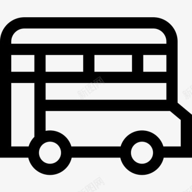 公共汽车车辆和运输工具2直线图标图标
