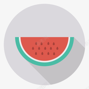 西瓜食品和饮料30圆形图标图标