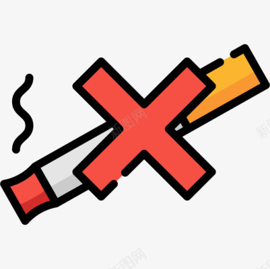 禁止吸烟健康16正色图标图标