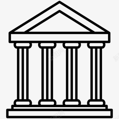 希腊帕台农神庙地标纪念碑图标图标