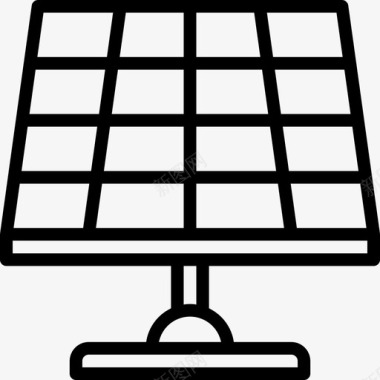 太阳能电池板电能5线性图标图标