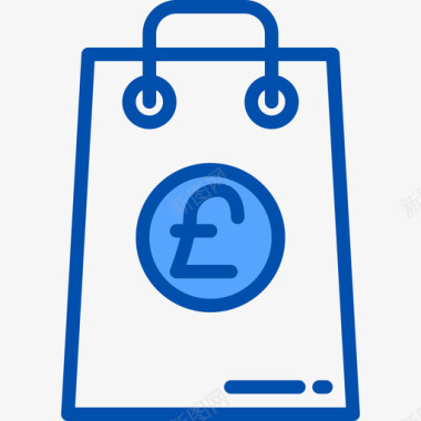 购物袋资金3蓝色图标图标