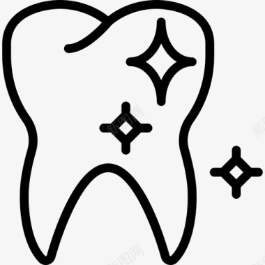 健康牙齿牙科11线性图标图标