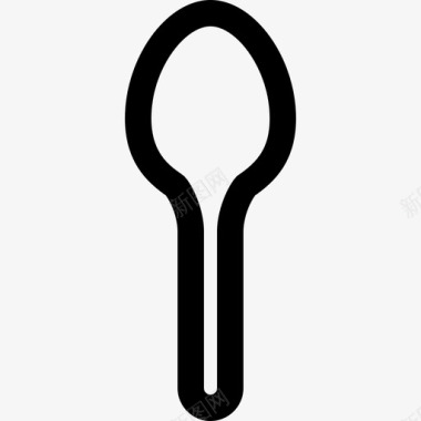 勺子餐具2线状图标图标