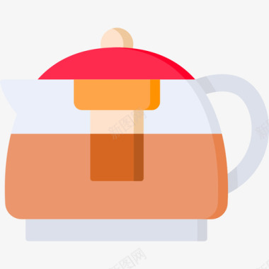 茶壶家用器具16扁平图标图标