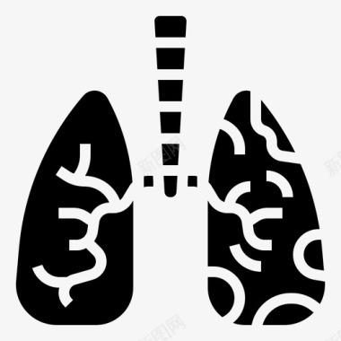 肺空气污染6字形图标图标