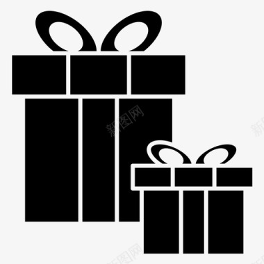 礼品盒庆祝活动圣诞节图标图标