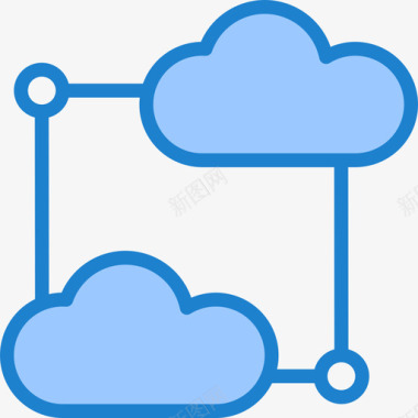 云计算数据和网络管理5蓝色图标图标