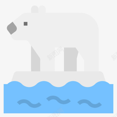 北极熊全球变暖10平坦图标图标