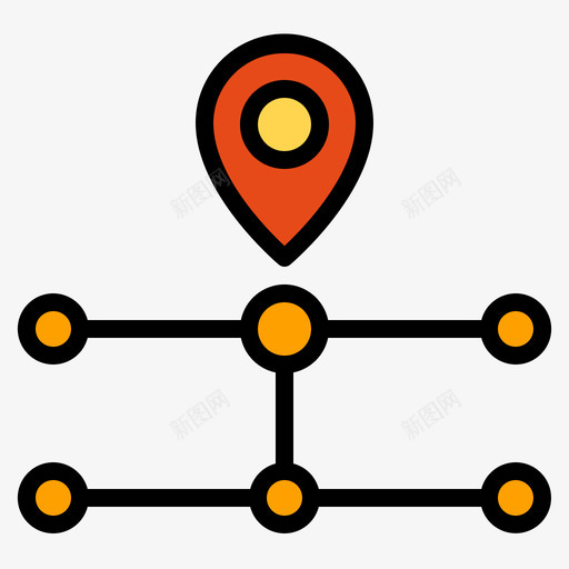 路线导航地图3线颜色图标svg_新图网 https://ixintu.com 地图 导航 路线 颜色