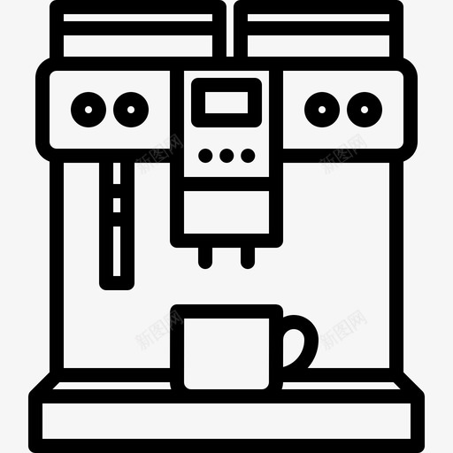 咖啡机咖啡69直线型图标svg_新图网 https://ixintu.com 咖啡 咖啡机 直线 线型