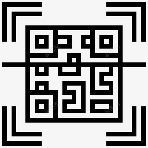 扫描qr联系人信息图标svg_新图网 https://ixintu.com qr qrcodeline 信息 扫描 技术 联系人