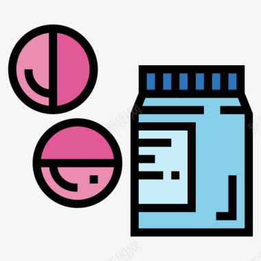 药物替代药物31线性颜色图标图标