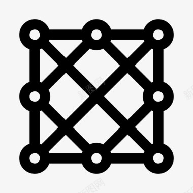 立方体三维形状2线性图标图标