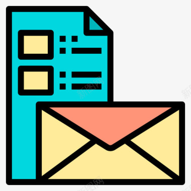 电子邮件数字服务2线性颜色图标图标