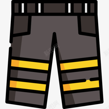 裤子消防员2线性颜色图标图标
