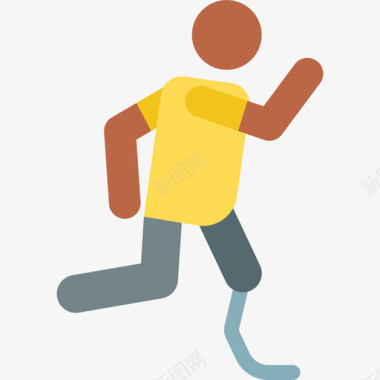 跑步者残疾人援助11彩色图标图标