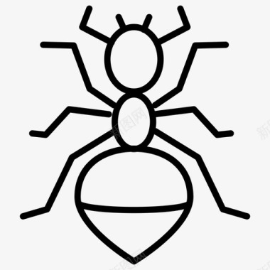 蚂蚁昆虫31线状图标图标